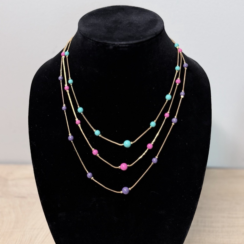 Layered Beaded Necklace Y2K Coastal Preppy Retro Girly Candycore Fashion Jewelry
